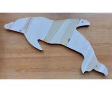 Handmade Wooden Dolphin  Large  Blue KAS390