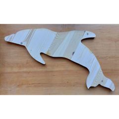 Handmade Wooden Dolphin  Large  Blue KAS390