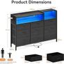 Chest of Drawers Bedroom, Dresser Cabinet with 2 Sockets, 2 USB Ports and 10 Colored LED Strips Image 2