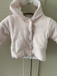 Cozy pink mothercare hoody with heart pattern 3-6months