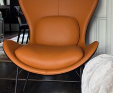 Leather Upholstered Wingback Accent Chair With Pillows