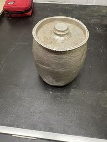 Vintage Hammered Aluminium Lidded Canister