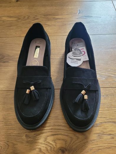 Brand New Black Tasseled Loafers Size Uk 5