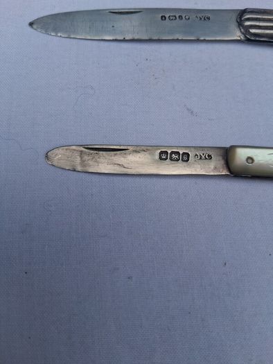 2 X John Yeomans Cowlishaw Sterling Silver Fruit Knives