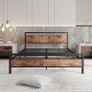 King Size Bed Frame with Wooden Headboard Image 2