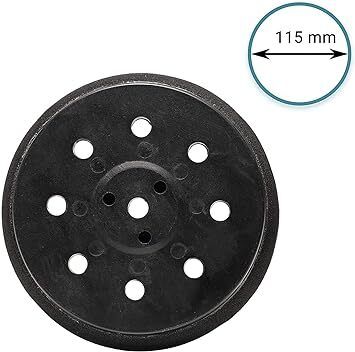 GLASS POLISH 12729 | Random Orbit Sander Backing Pad, Sanding Backer with Hook and Loop 115 mm