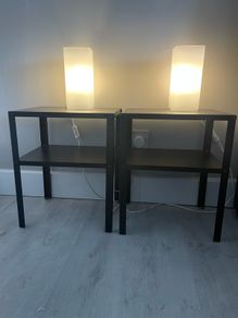 Bedside tables and lamps