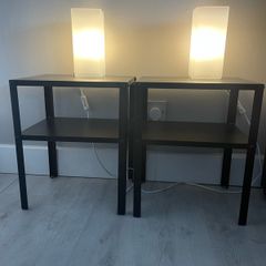 Bedside tables and lamps