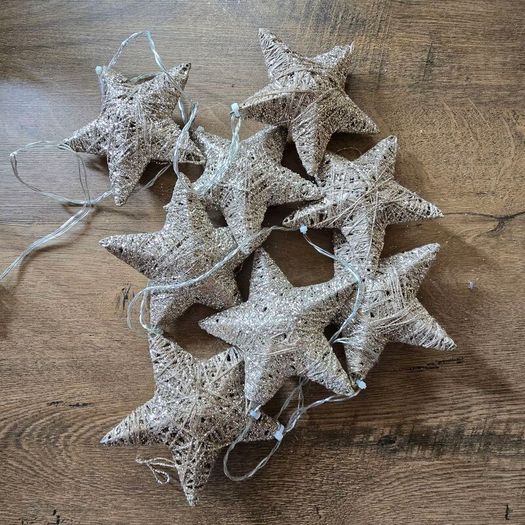 Christmas lights - gold glitter stars