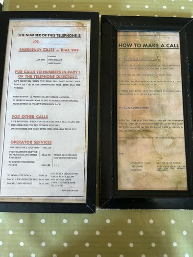 Framed AB Payphone Notices