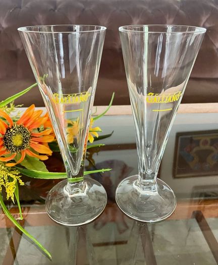 Vintage Italian Crystal Caffe Galliano Tapered Footed Liqueur Glasses