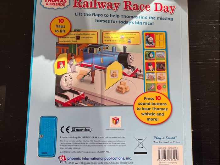Thomas & Friends: Railway Race Day Lift-a-Flap Sound Board Book EUC