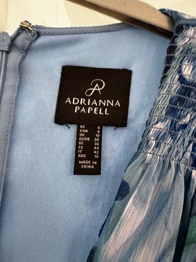 Adrianna Papell Blue Floral Chiffon