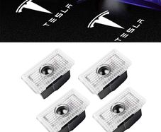 Car Door LED Logo Projector Light Compatible with Tesla Model S/3/X/Y - 4 Pack Ghost Shadow Welcome Puddle Lights Accessories