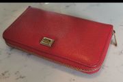 Authentic Vintage Dolce and Gabbana Leather Red wallet.