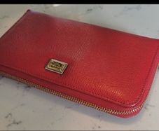 Authentic Vintage Dolce and Gabbana Leather Red wallet.