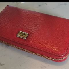 Authentic Vintage Dolce and Gabbana Leather Red wallet.