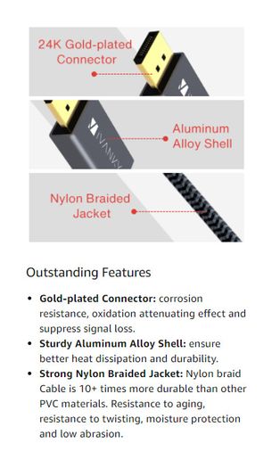 iVANKY DisplayPort (Male) to HDMI (Female) 1080P Gold-Plated/Nylon-Braided Cable Adapter (Brand New/Warranty)