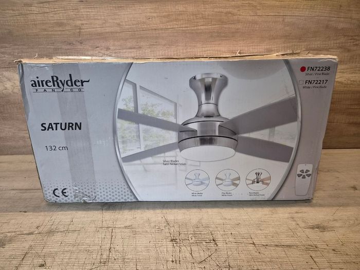 AireRyder Ceiling Fan Saturn Nickel with Lighting and Remote Control 52 132cm Blades in Silver and Pine
