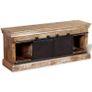 TV Cabinet with 2 Sliding Doors Solid Mango Wood 110x30x45 cm Image 7