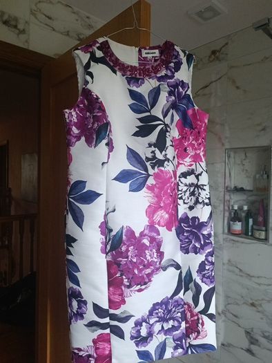 Gerard 2 piece wedding guest suit occasion dress + bolero jacket 16 L floral