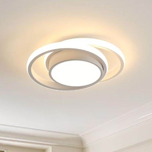 32W 2880LM Modern Ceiling Light Round Small Ceiling Lighting Fixture Aluminum, 3000K Warm White Close to Ceiling Light Fixture for Hallway,Bedroom, Kitchen, Living Room
