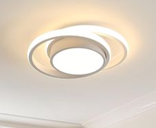 32W 2880LM Modern Ceiling Light Round Small Ceiling Lighting Fixture Aluminum, 3000K Warm White Close to Ceiling Light Fixture for Hallway,Bedroom, Kitchen, Living Room