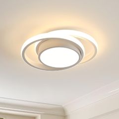 32W 2880LM Modern Ceiling Light Round Small Ceiling Lighting Fixture Aluminum, 3000K Warm White Close to Ceiling Light Fixture for Hallway,Bedroom, Kitchen, Living Room