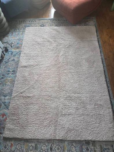 large plush rug, beige