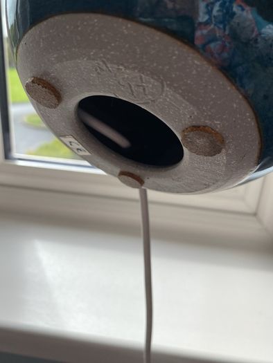 LOUIS MULCAHY pottery lamp with free LOUIS MULCAHY lamp shade