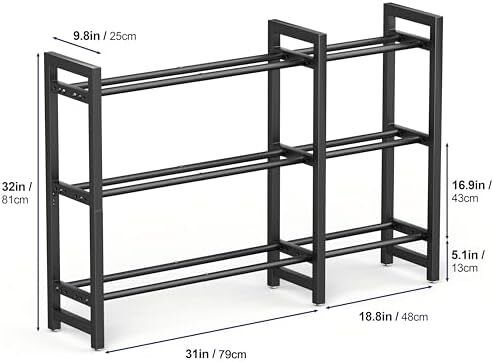 Dumbbell Rack 3-Tier 50 Inch Metal Weight Stand Holder Adjustable Spacing Dumbbell Storage For Home Gym Storage (Rack Only)
