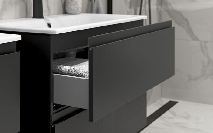 Vanity Unit Cersanit Moduo 80cm Anthracite (CABINET + WASHBASIN)