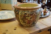 Large Decorative Ceramic Fish Bowl / Planter