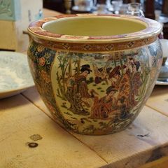 Large Decorative Ceramic Fish Bowl / Planter