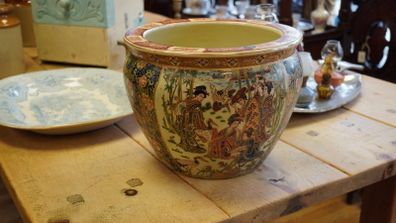 Large Decorative Ceramic Fish Bowl / Planter