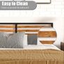 Double Bed Frame, Vintage Wooden Headboard, Metal Platform Base, Steel Slatted Support, No Spring Mattress Required Image 6