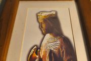 Framed print of holy of a historical or religious  Statue of Christ the King by kind permission of Artisanats des Monasteres de Bethleem