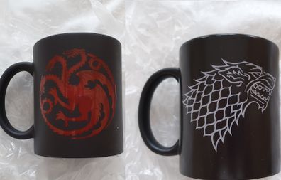Official Game Of Thrones 2 Mugs Stark + Targaryen Heat Changing Sensitive Mugs Brand New
