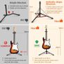 Guitar Stands with Neck Holder Folding Tripod Floor Metal Universal Holder, for Acoustic Electric Guitars Ukulele Violin Banjo Mandolin (FREE POSTAGE) Image 6