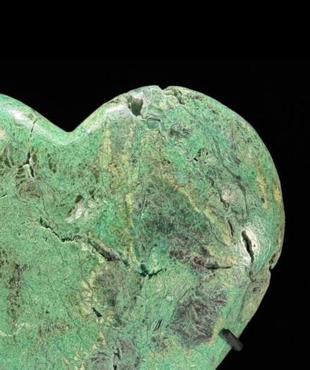 Natural Green Smithsonite Heart Shaped Stone - Mineral