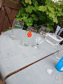 3 x retro irish pint glass