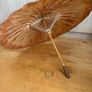 Vintage Oriental 1960s Japanese Rise Paper Painted Swans Umbrella Image 3