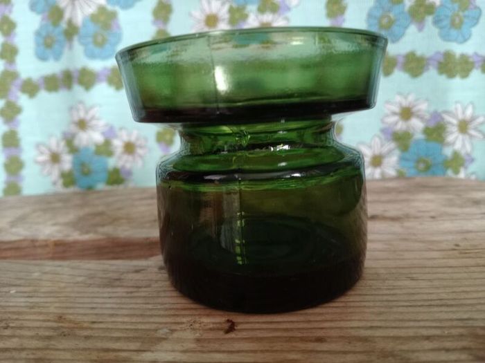 Candlestick,  Dansk Green glass, Danish candleholder