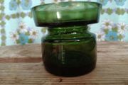 Candlestick,  Dansk Green glass, Danish candleholder