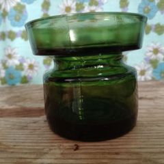 Candlestick,  Dansk Green glass, Danish candleholder