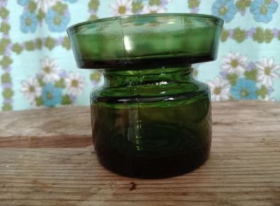Candlestick,  Dansk Green glass, Danish candleholder
