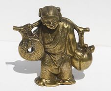 Vintage Brass Asian Woman Figurine
