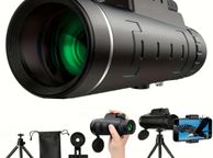 main image for ad 40X60mm High-Definition Single Tube Monocular Telescope with Tripod &amp; Phone Adapter - Portable, Durable Outdoor Scope for Travel, Sports, Hiking &amp; Concerts