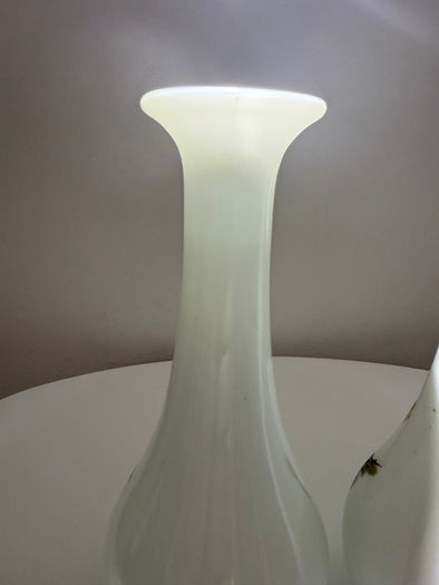 Pair of Antique Victorian Opaline Glass Vases. Japonisme Aesthetic Movement c.1880 to1900