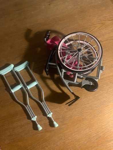 Generation doll wheelchair + crutches